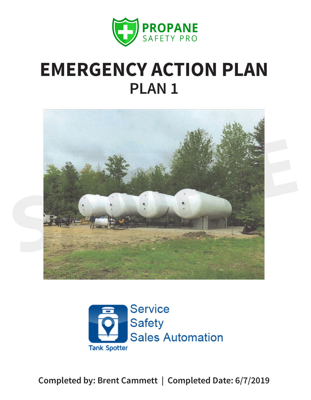 Cover of a written emergency action plan