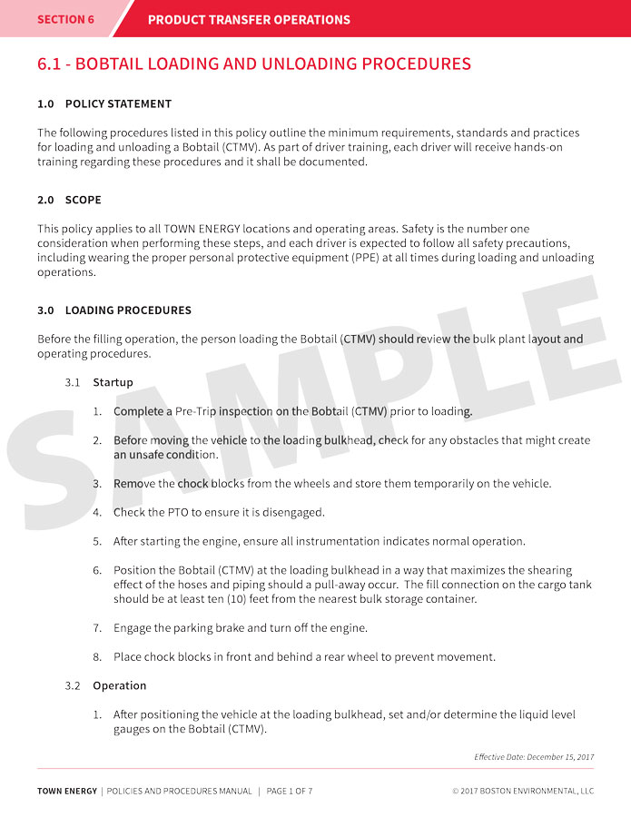 Cover of a propane policies and procedures manual