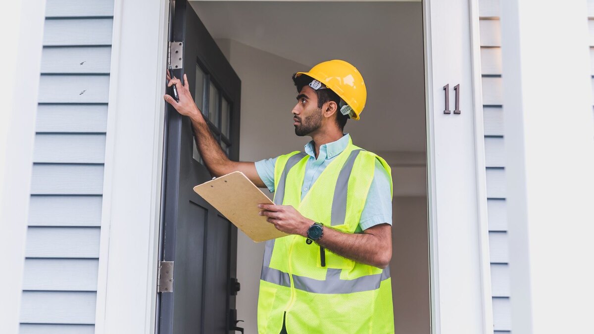 Field technician writing a restore tag on a clipboard at a customer stop